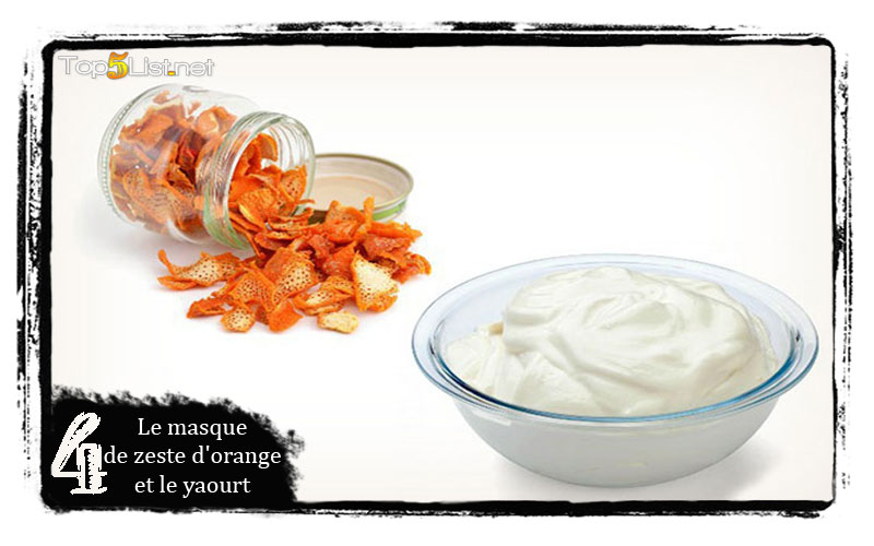 Le masque de zeste d'orange et le yaourt