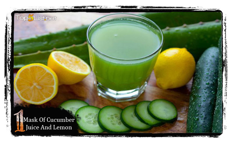 Mask of cucumber juice and lemon